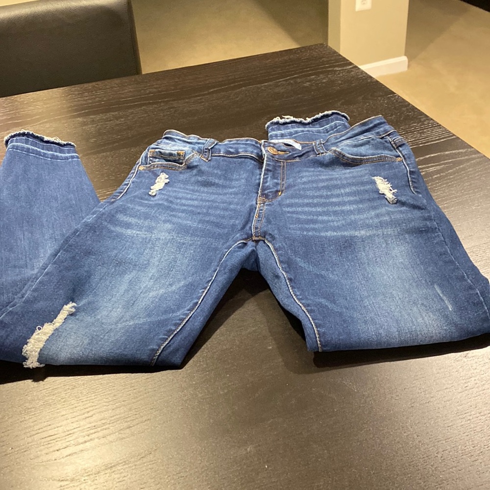 Wax Jean; distressed; skinny; junior’s size 11